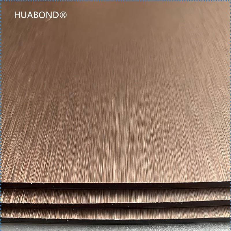 Golden brushed ACM panels Golden brushed ACM panels